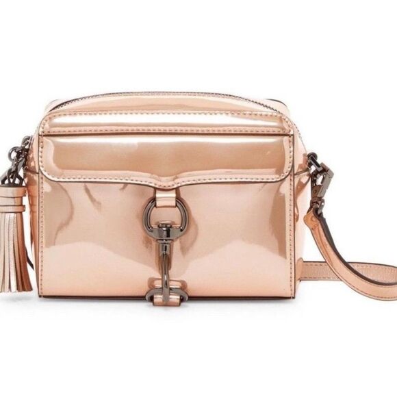 Rebecca Minkoff Handbags - Rebecca Minkoff Metallic Mab Camera Bag Crossbody Purse Rose Gold Leather Luxury